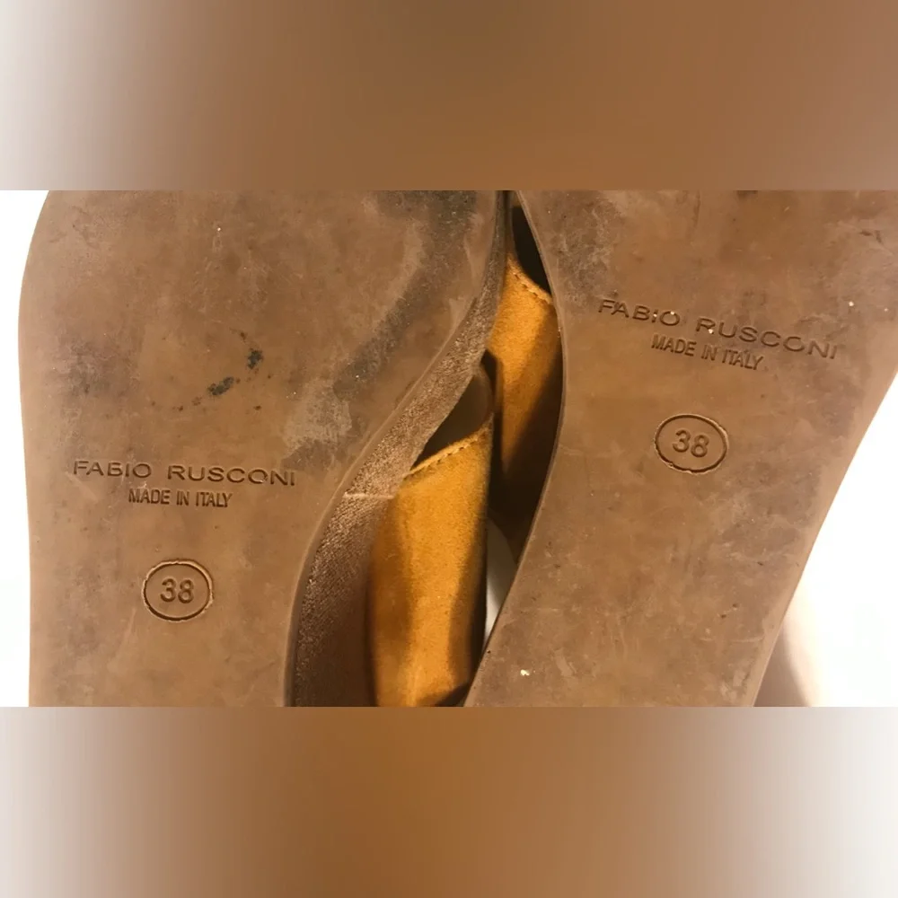 Fabio Rusconi cork platform high heel wedge suede sandal women size 7.5 (38) - Picture 10 of 12